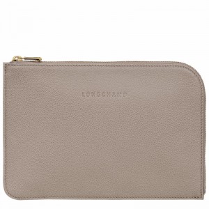 Grey Longchamp Le FOULONNÉ Pouch - Leather UK | 30040021P55