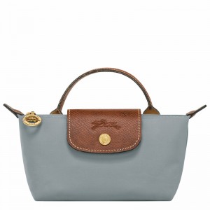 Grey Longchamp Le Pliage Original Pouch with handle - Recycled canvas UK | 34175089P80-