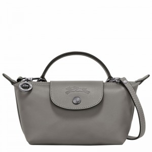 Grey Longchamp Le Pliage Xtra XS Pouch - Leather UK | 34205987P55