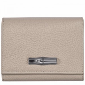 Grey Longchamp Le Roseau Essential Wallet - Leather UK | 30021968266