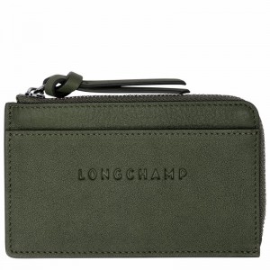 Khaki Longchamp 3D Card holder - Leather UK | 30034HCV292