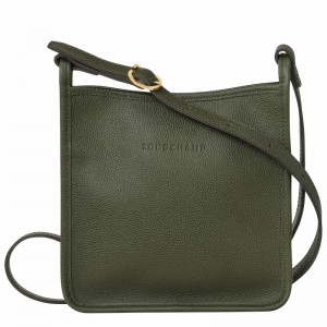 Khaki Longchamp Le FOULONNÉ S Crossbody bag - Leather UK | 10138021892