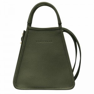 Khaki Longchamp Le FOULONNÉ S Handbag - Leather UK | 10233021892