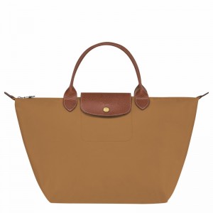 Khaki Longchamp Le Pliage Original M Handbag - Recycled canvas UK | L1623089P86