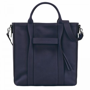 Navy Longchamp 3D L Tote bag - Leather UK | 20052HCV645