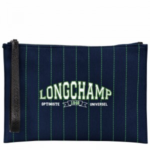 Navy Longchamp Essential Pouch - Canvas UK | 34136HFD006