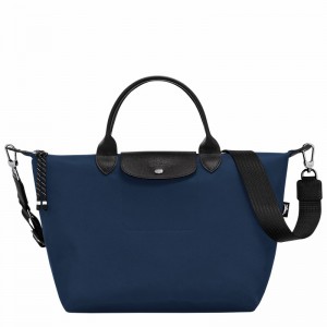 Navy Longchamp Le Pliage Energy L Handbag - Recycled canvas UK | L1515HSR006