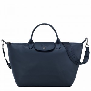 Navy Longchamp Le Pliage Xtra L Handbag - Leather UK | 10201987556-