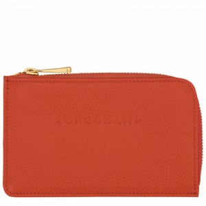 Orange Longchamp Le FOULONNÉ Card holder - Leather UK | 30036021685