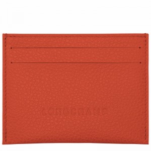 Orange Longchamp Le FOULONNÉ Cardholder - Leather UK | L3218021685-