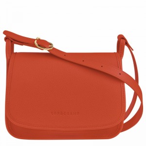 Orange Longchamp Le FOULONNÉ M Crossbody bag - Leather UK | 10135021685