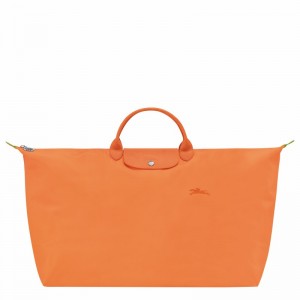 Orange Longchamp Le Pliage Green M Travel bag - Recycled canvas UK | L1625919P54-