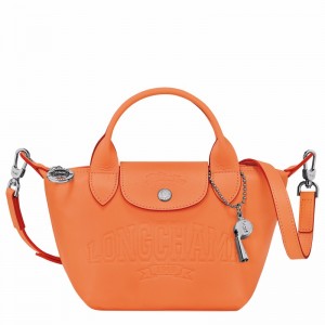 Orange Longchamp Le Pliage Xtra XS Handbag - Leather UK | L1500HEY017