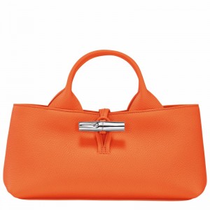 Orange Longchamp Le Roseau S Handbag - Leather UK | 10280HFP017