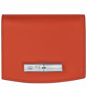 Orange Longchamp Le Roseau Wallet - Leather UK | 30011HCL685