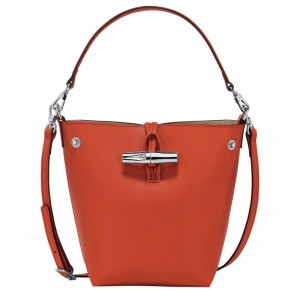 Orange Longchamp Le Roseau XS Bucket bag - Leather UK | 10229HCL685