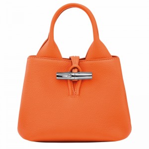 Orange Longchamp Le Roseau XS Handbag - Leather UK | 10278HFP017