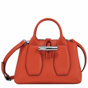 Orange Longchamp Le Roseau XS Handbag - Leather UK | 10057HCL685