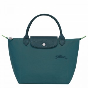 Peacock Longchamp Le Pliage Green S Handbag - Recycled canvas UK | L1621919P89