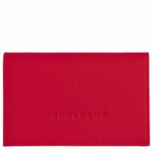 Red Longchamp Le FOULONNÉ Card holder - Leather UK | L3243021C39-