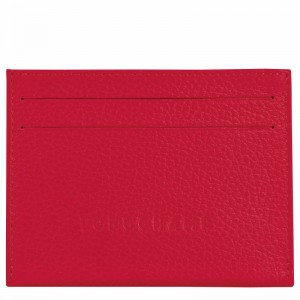 Red Longchamp Le FOULONNÉ Cardholder - Leather UK | L3218021C39