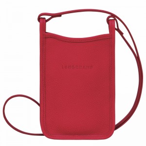 Red Longchamp Le FOULONNÉ Phone case - Leather UK | 34200021C39