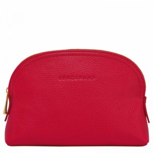 Red Longchamp Le FOULONNÉ Pouch - Leather UK | L2527021C39