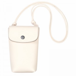 White Longchamp Le Pliage Xtra Phone case with leather lace - Leather UK | 34178987037