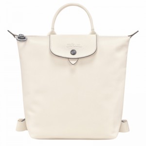 White Longchamp Le Pliage Xtra S Backpack - Leather UK | 10209987037