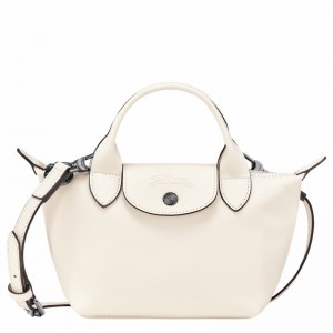 White Longchamp Le Pliage Xtra XS Handbag - Leather UK | L1500987037