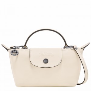 White Longchamp Le Pliage Xtra XS Pouch - Leather UK | 34205987037