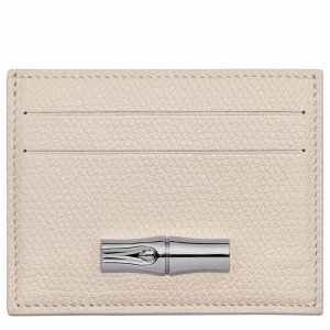 White Longchamp Le Roseau Card holder - Leather UK | L3218HFP555