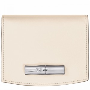 White Longchamp Le Roseau Wallet - Leather UK | 30011HCL037