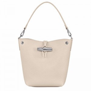 White Longchamp Le Roseau XS Bucket bag - Leather UK | 10279HFP555