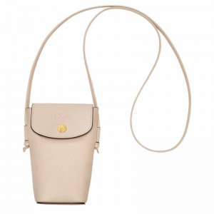 White Longchamp ÉPURE Phone case with leather lace - Leather UK | 34193HYZ555