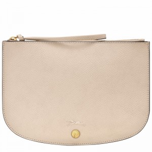 White Longchamp ÉPURE Pouch - Leather UK | 10250HYZ555