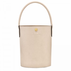 White Longchamp ÉPURE S Bucket bag - Leather UK | 10161HYZ555