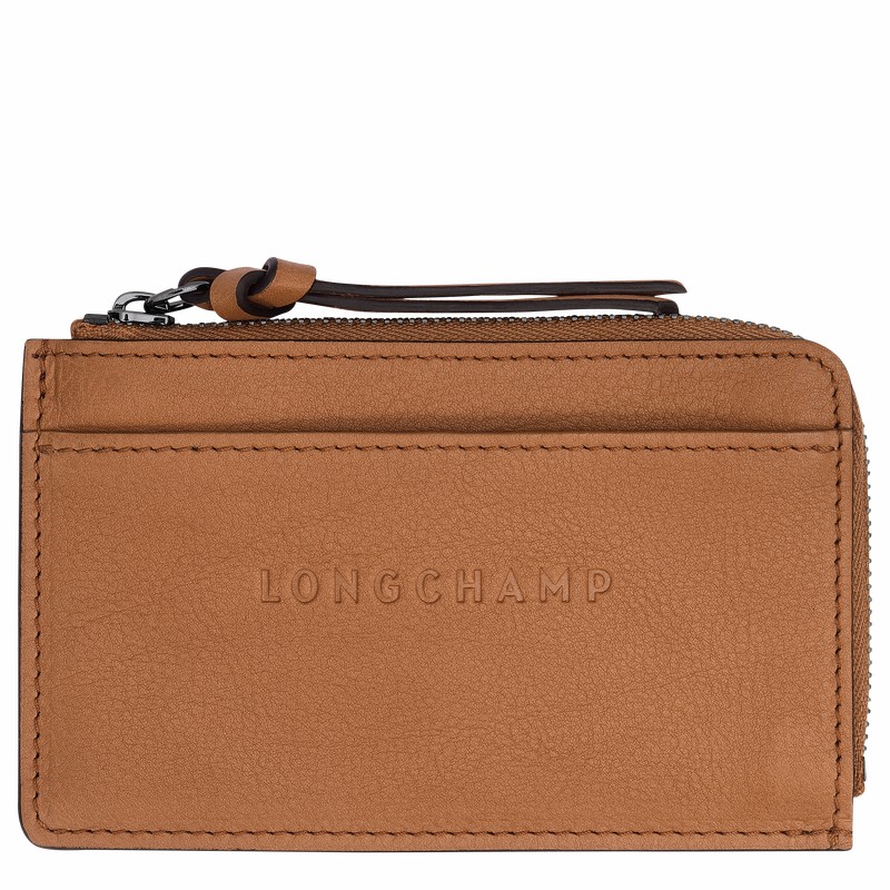 Beige Longchamp 3D Card holder - Leather UK | 30034HCV016-