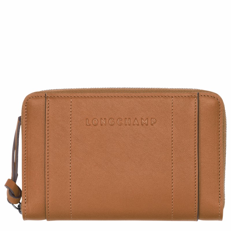 Beige Longchamp 3D Wallet - Leather UK | L3622HCV016