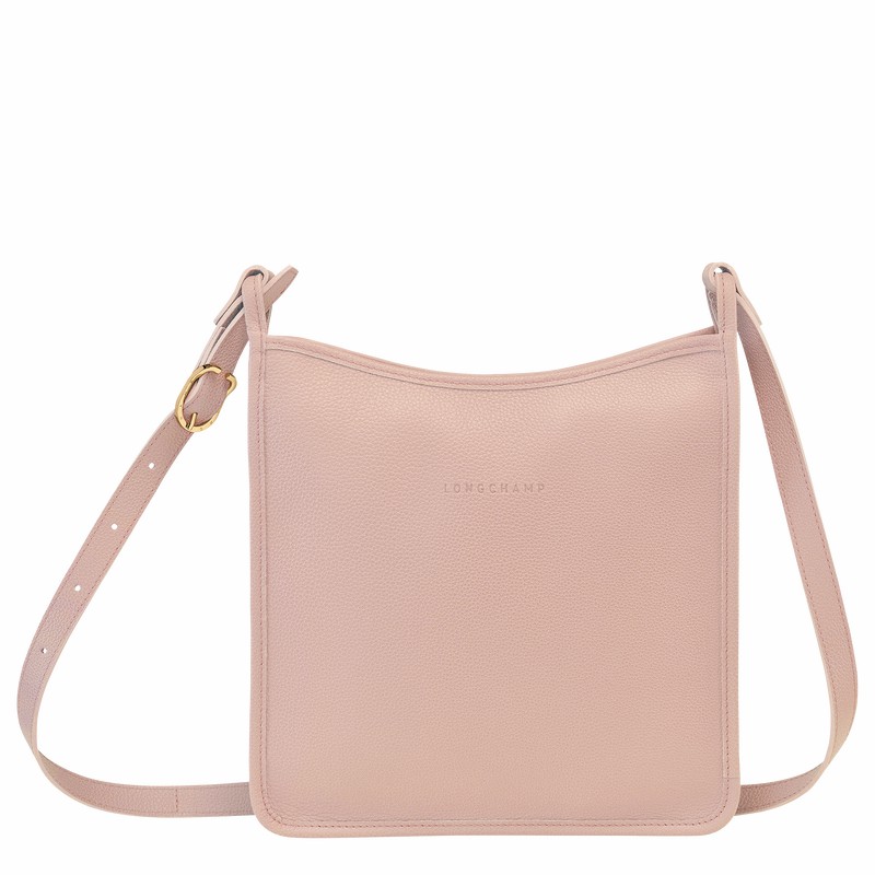 Beige Longchamp Le FOULONNÉ M Crossbody bag - Leather UK | 10140021542