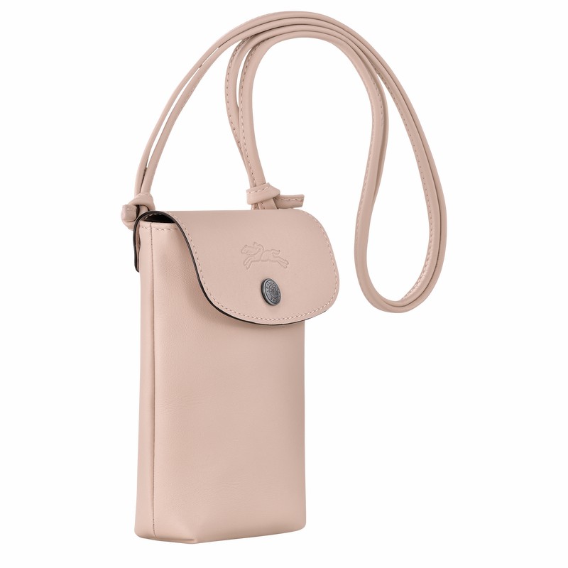 Beige Longchamp Le Pliage Xtra Phone case with leather lace - Leather UK | 34178987542