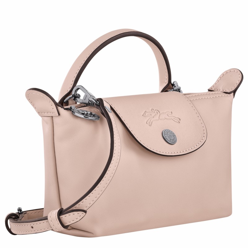 Beige Longchamp Le Pliage Xtra XS Pouch - Leather UK | 34205987542