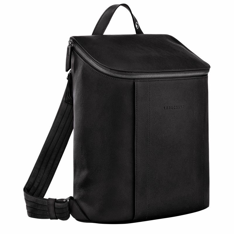 Black Longchamp 3D M Backpack - Leather UK | 10243HCV001