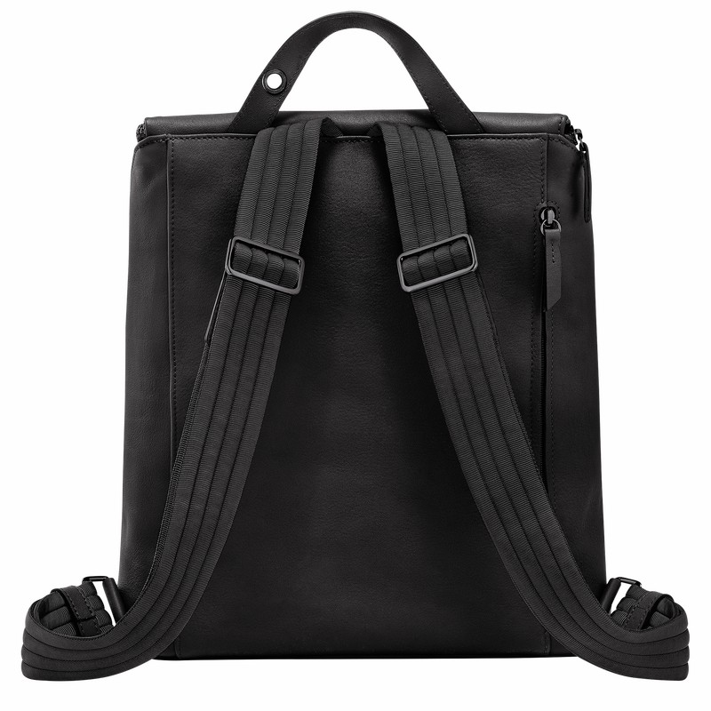 Black Longchamp 3D M Backpack - Leather UK | 10243HCV001-