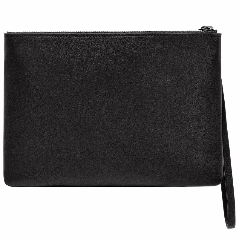 Black Longchamp 3D Pouch - Leather UK | 30032HCV001