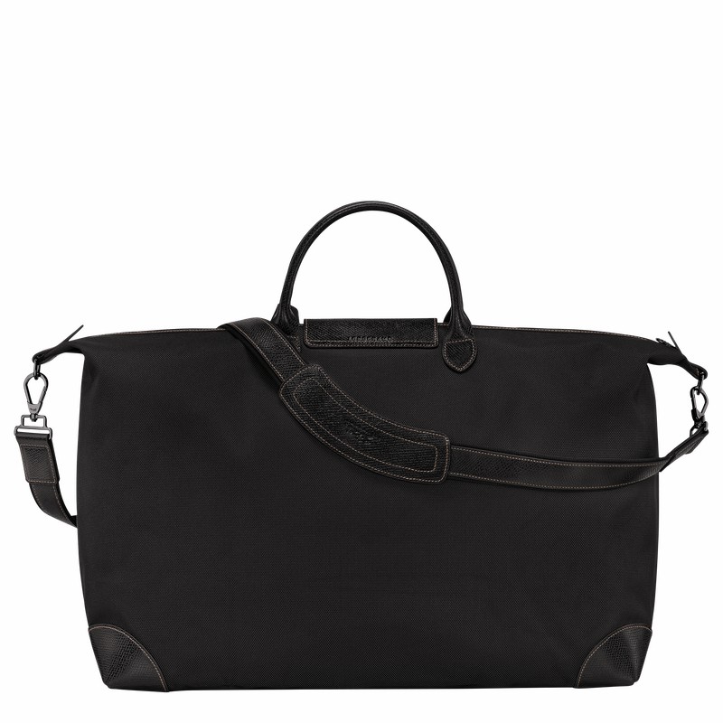 Black Longchamp Boxford M Travel bag - Recycled canvas UK | L1625080001-