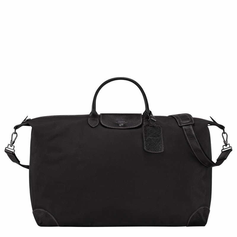 Black Longchamp Boxford M Travel bag - Recycled canvas UK | L1625080001-