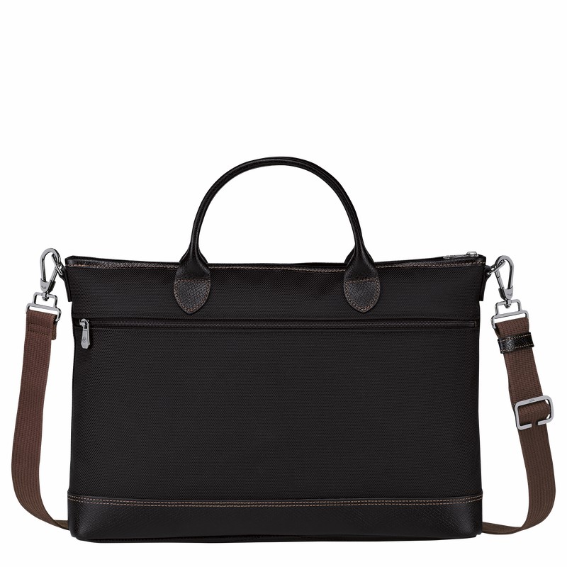 Black Longchamp Boxford S Briefcase - Recycled canvas UK | 20032080001