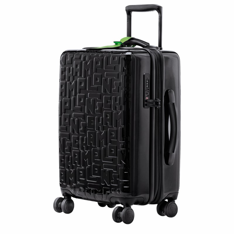 Black Longchamp LGP Travel M Suitcase - Polycarbonate UK | 24024423001-