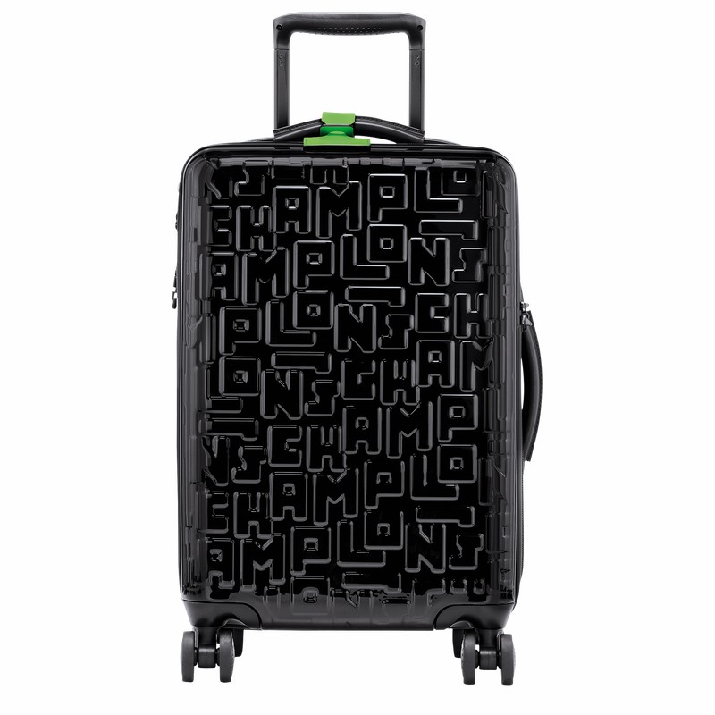 Black Longchamp LGP Travel M Suitcase - Polycarbonate UK | 24024423001-